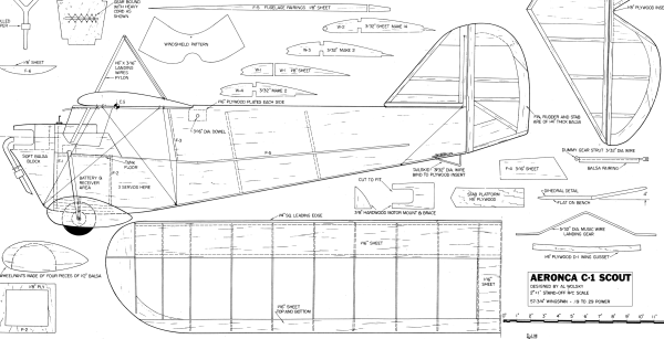 Aeronca C1 Scout plan, shortkit